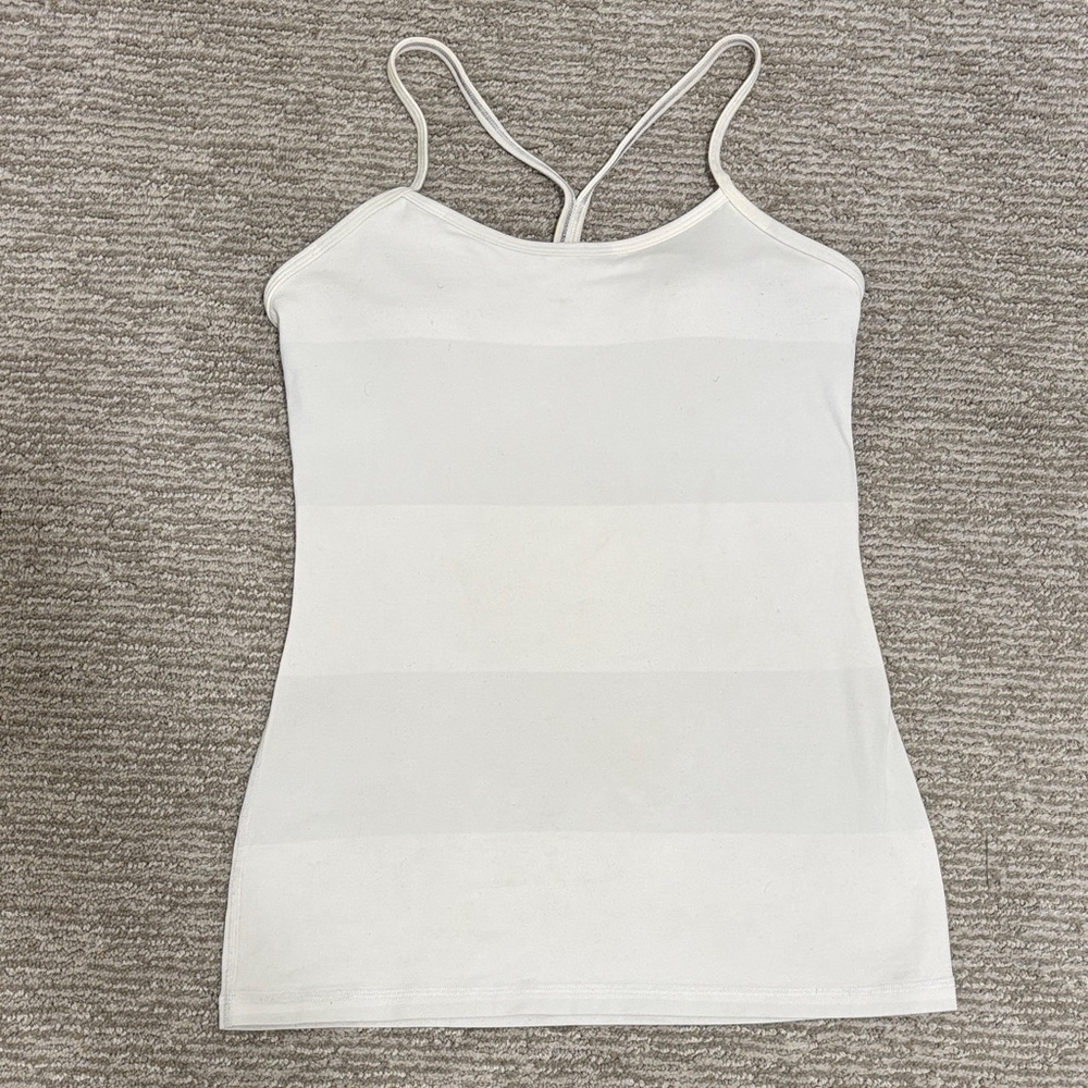 Size 6 Lululemon White‎ Spaghetti Strap Women's Top